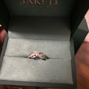 Red Silver and Pink Twisted Women's Ring